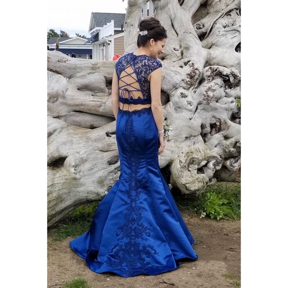 Mori Lee Dresses & Skirts - STUNNING Navy Blue Two-Piece Prom Dress - Classy!